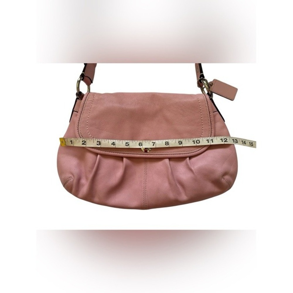 Coach Baby Pink Y2K Soho Pleated Flap Shoulder Bag Silver Hardware - Picture 13 of 15